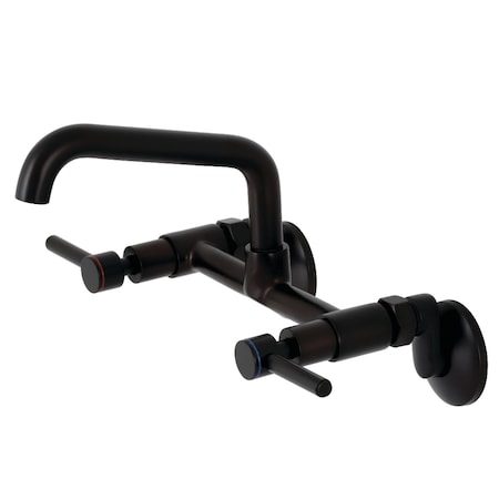 Kingston Brass KS823ORB Concord Two-Handle Wall-Mount Kitchen Faucet, Oil Rubbed Brnz KS823ORB